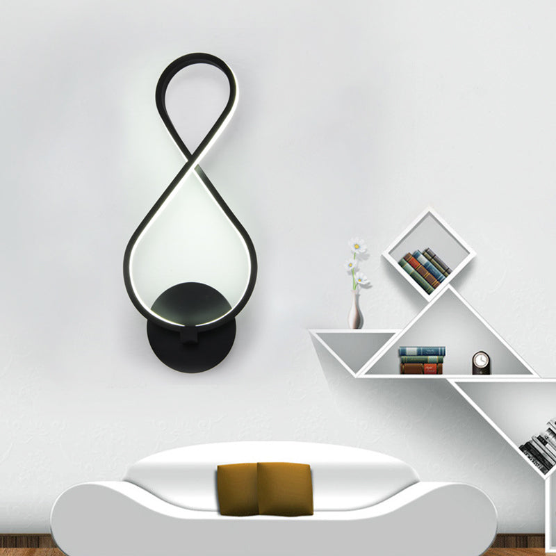 DecorBites™ 8-Shaped LED Sconce Light Fixture - Black, Stylish Acrylic Wall Lighting with Neutral/Warm/White Light