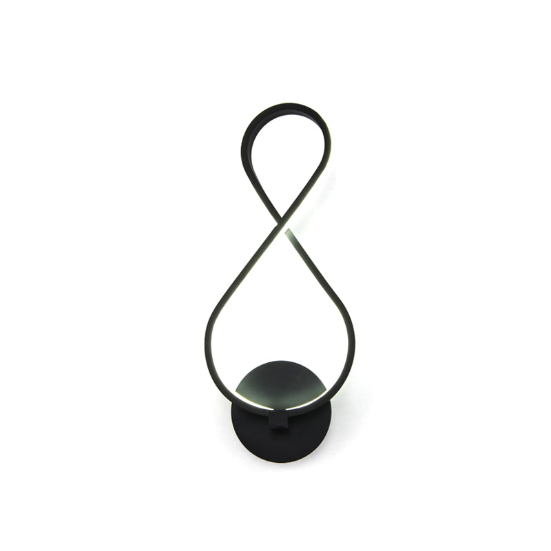 DecorBites™ 8-Shaped LED Sconce Light Fixture - Black, Stylish Acrylic Wall Lighting with Neutral/Warm/White Light