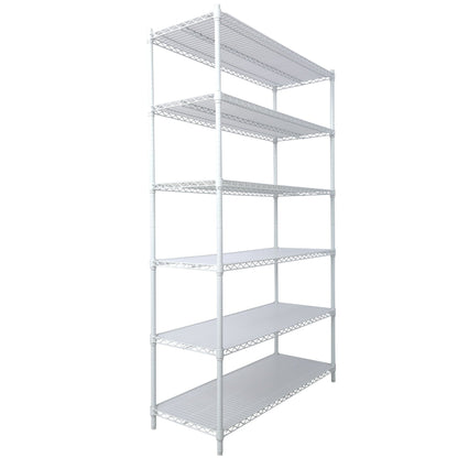 6 Tier 6000Lbs Capacity Nsf Metal Shelf Wire Shelving Unit, Heavy Duty Adjustable Storage Rack With Wheels & Shelf Liners For Commercial Grade Utility Steel Storage Rack