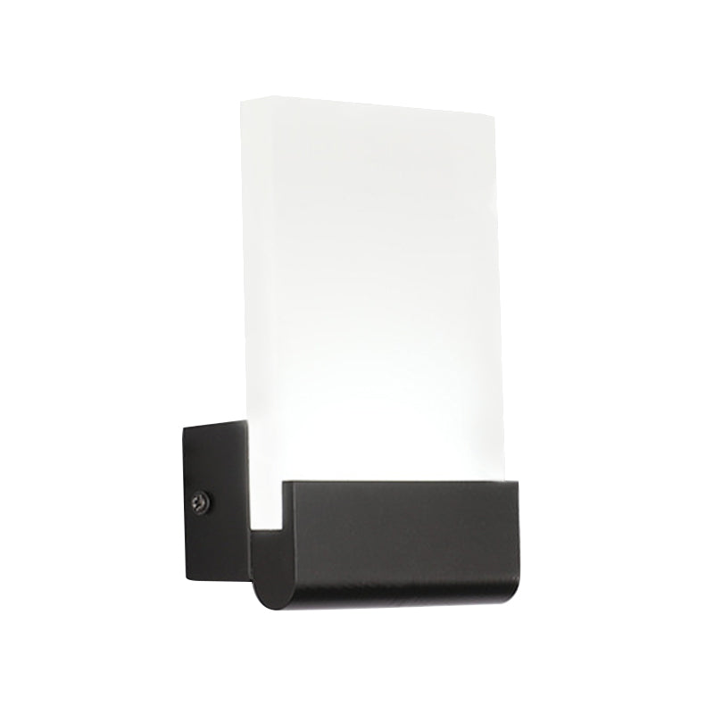 DecorBites™ 4" Wide Acrylic LED Sconce Light - Black/White Cuboid Design with Warm/White Lighting Options