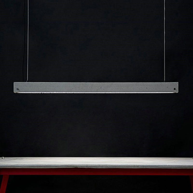 DecorBites™ Rectangular LED Pendant Light - Cement Grey Island Hanging for Dining Room - Simplicity in Design