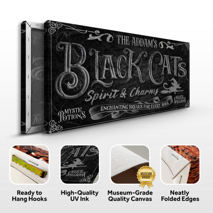 Black Cat’s Spirits & Charms Bar Halloween Sign II