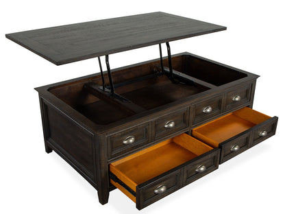 Westley Falls - Lift Top Storage Cocktail Table With Casters - Graphite
