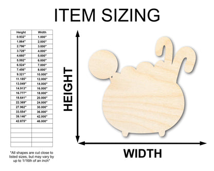 Unfinished Wood Candy Cauldron Shape - Craft - up to 46"