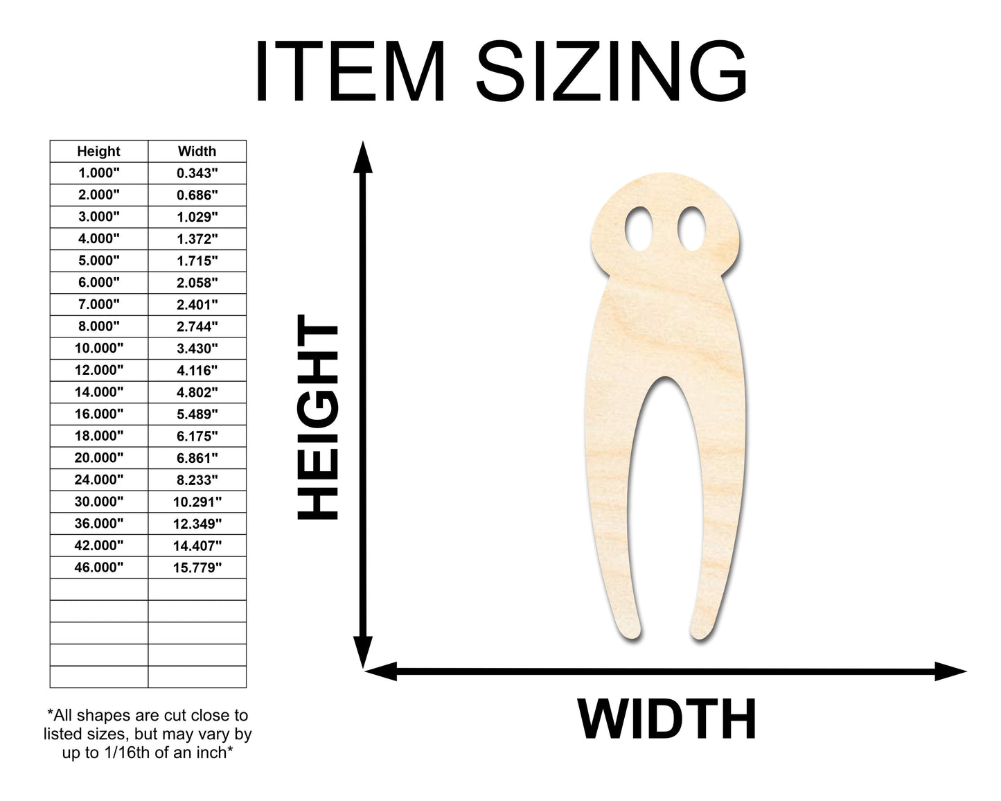 Unfinished Wood Fresno Nightcrawler Shape - Craft - up to 46"