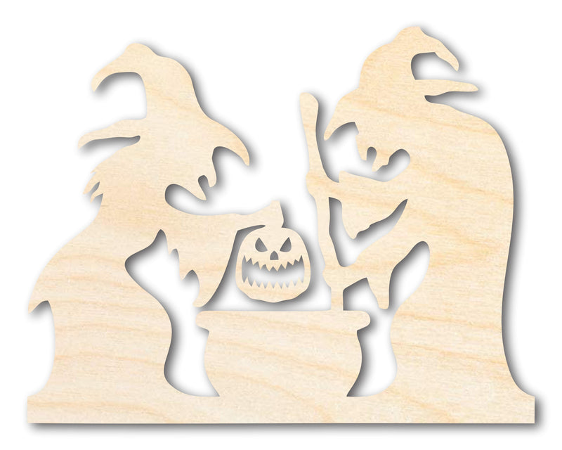 Unfinished Wood Witches Brewing Scene Shape - Craft - up to 46"