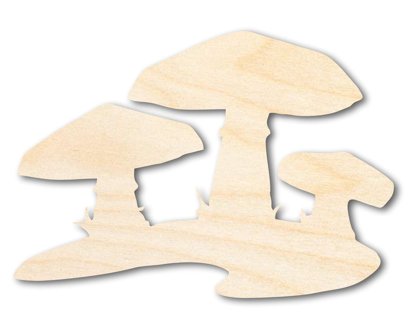 Unfinished Wood Mushrooms Shape - Craft - up to 46"