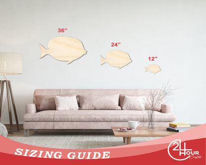 Unfinished Wood Yellow Tang Shape - Craft - up to 46"