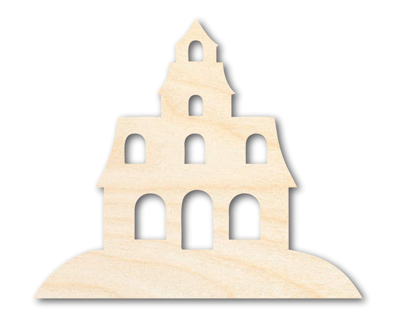 Unfinished Wood Halloween House Shape - Craft - up to 46"