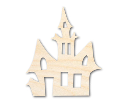 Unfinished Wood Spooky House Shape - Craft - up to 46"