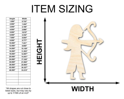 Unfinished Wood Archer Shape - Craft - up to 46"