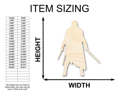 Unfinished Wood Warrior Shape - Craft - up to 46"