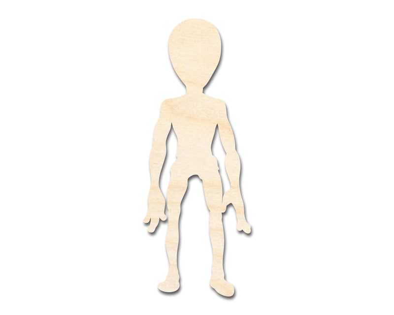 Unfinished Wood Grey Alien Shape - Craft - up to 46"