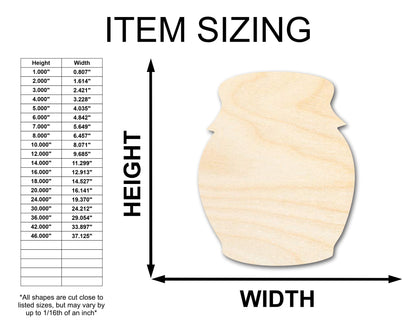 Unfinished Wood Country Jar Shape - Craft - up to 46"