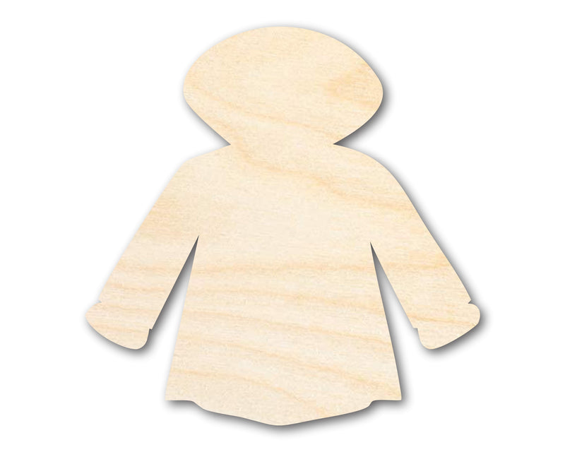 Unfinished Wood Raincoat Shape - Craft - up to 46"