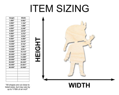 Unfinished Wood Native Girl Shape | Craft Cutout | up to 46" DIY