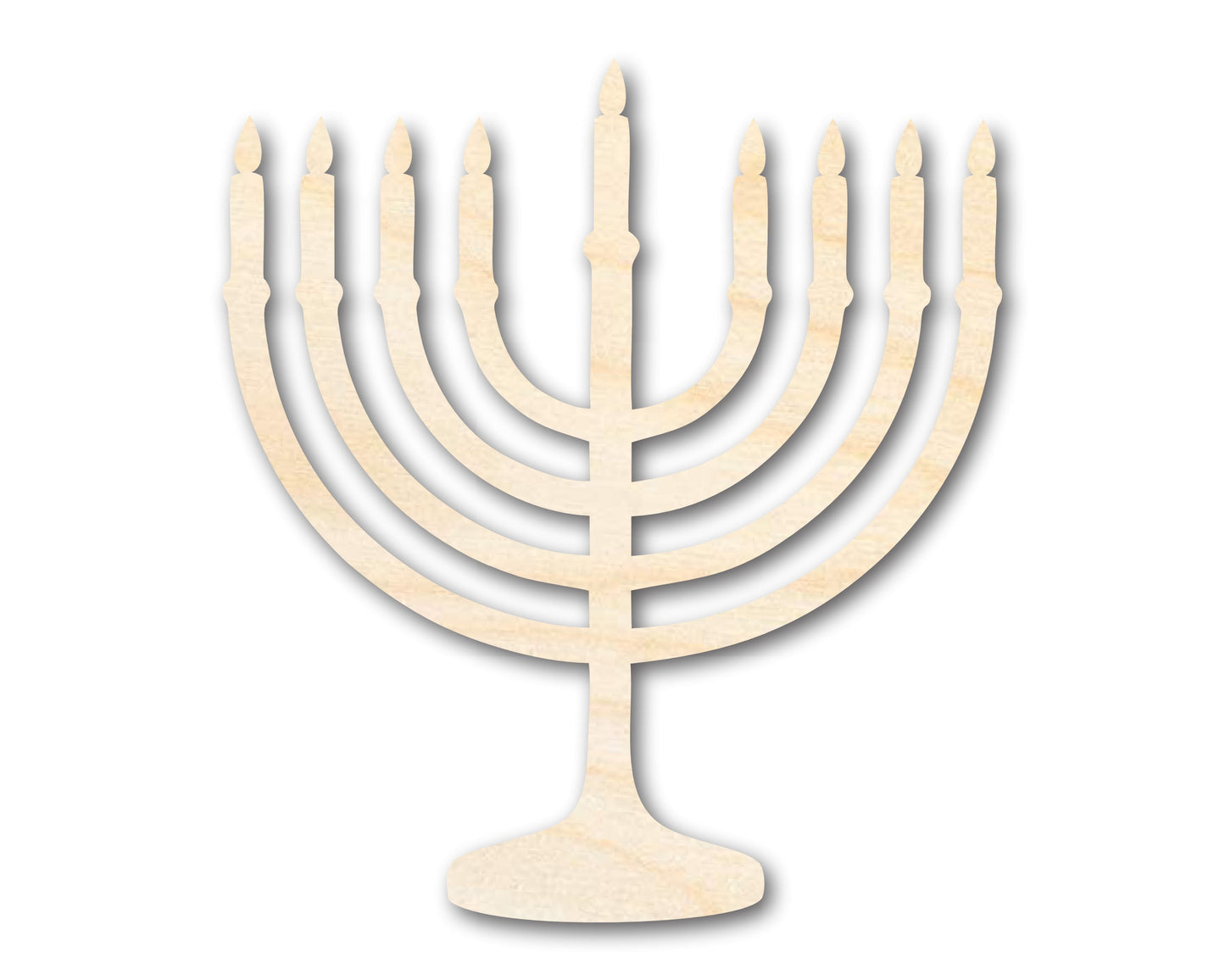 Unfinished Wood Hanukkah Menorah Shape - Craft - up to 46"