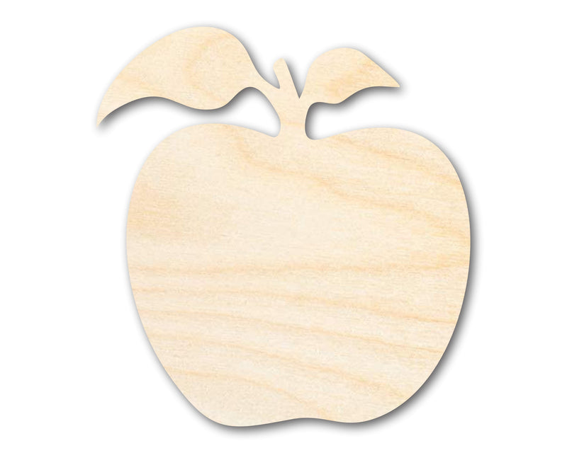 Unfinished Two Leaf Apple Shape | Craft Cutout | up to 46" DIY