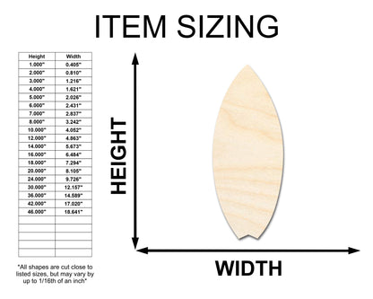 Unfinished Wood Fishtail Surfboard Shape | Ocean Craft Cutout | up to 46" DIY