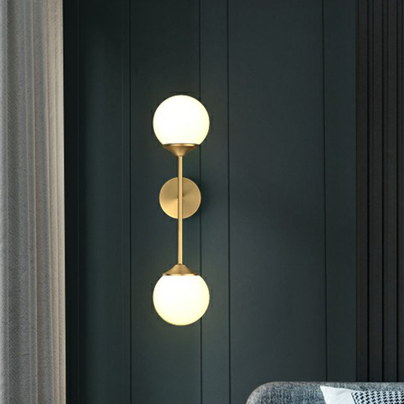 DecorBites™ Gold LED Wall Lamp: Minimalist Cream Glass Sconce Light for Dining Room