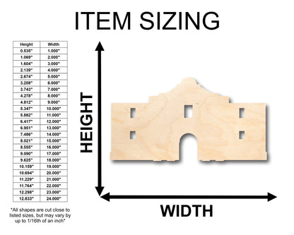 Unfinished Wood Alamo Shape - Craft - up to 46" DIY