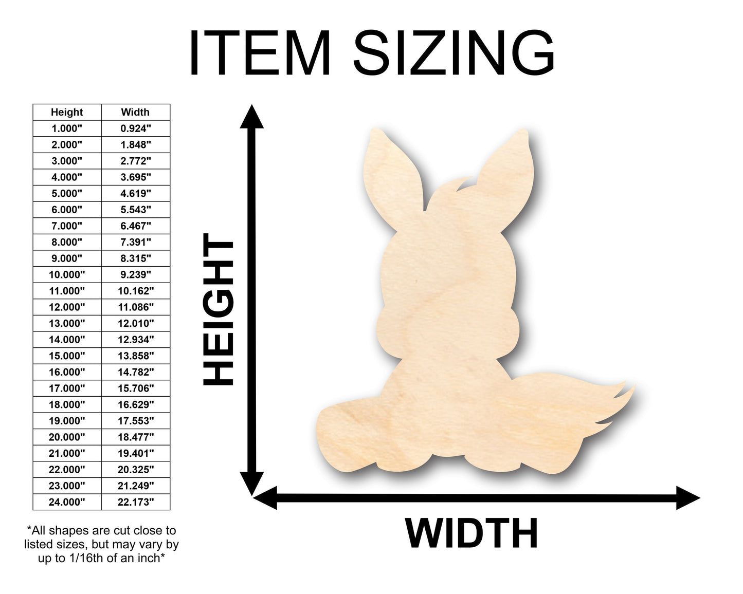 Unfinished Wood Cute Donkey Shape - Craft - up to 46" DIY