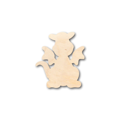 Unfinished Wood Cute Dragon Shape - Craft - up to 46" DIY