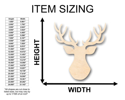 Unfinished Wood Deer Antlers Buck Shape - Craft - up to 46" DIY