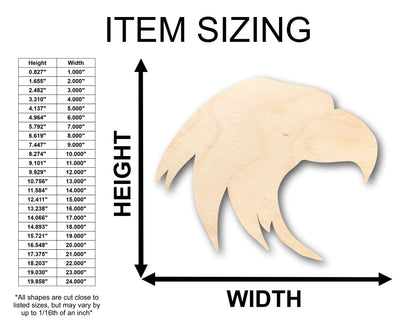 Unfinished Wood Eagle Head Patriotic Shape - Craft - up to 46" DIY