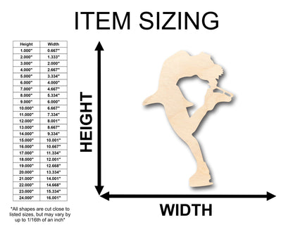 Unfinished Wood Figure Skating Shape - Craft - up to 46" DIY