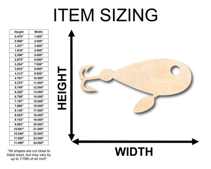 Unfinished Wood Fishing Lure Shape - Craft - up to 46" DIY