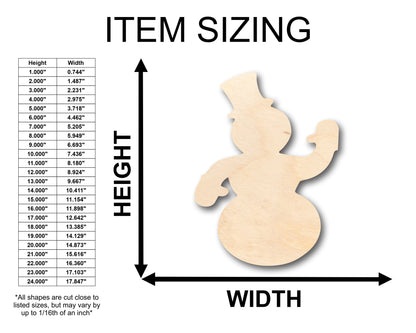 Unfinished Wood Friendly Snowman Shape - Craft - up to 46" DIY