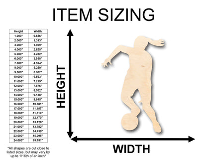 Unfinished Wood Girl Soccer Shape - Craft - up to 46" DIY