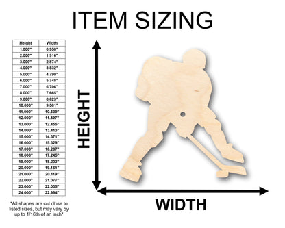 Unfinished Wood Hockey Player Shape - Craft - up to 46" DIY