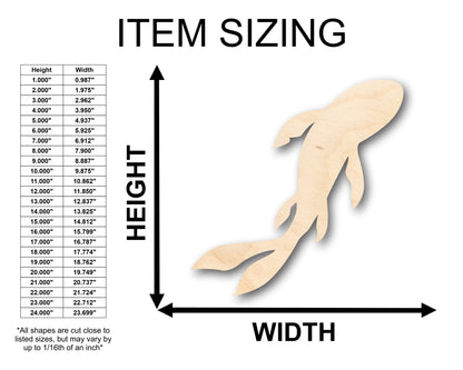 Unfinished Wood Koi Fish Shape - Craft - up to 46" DIY