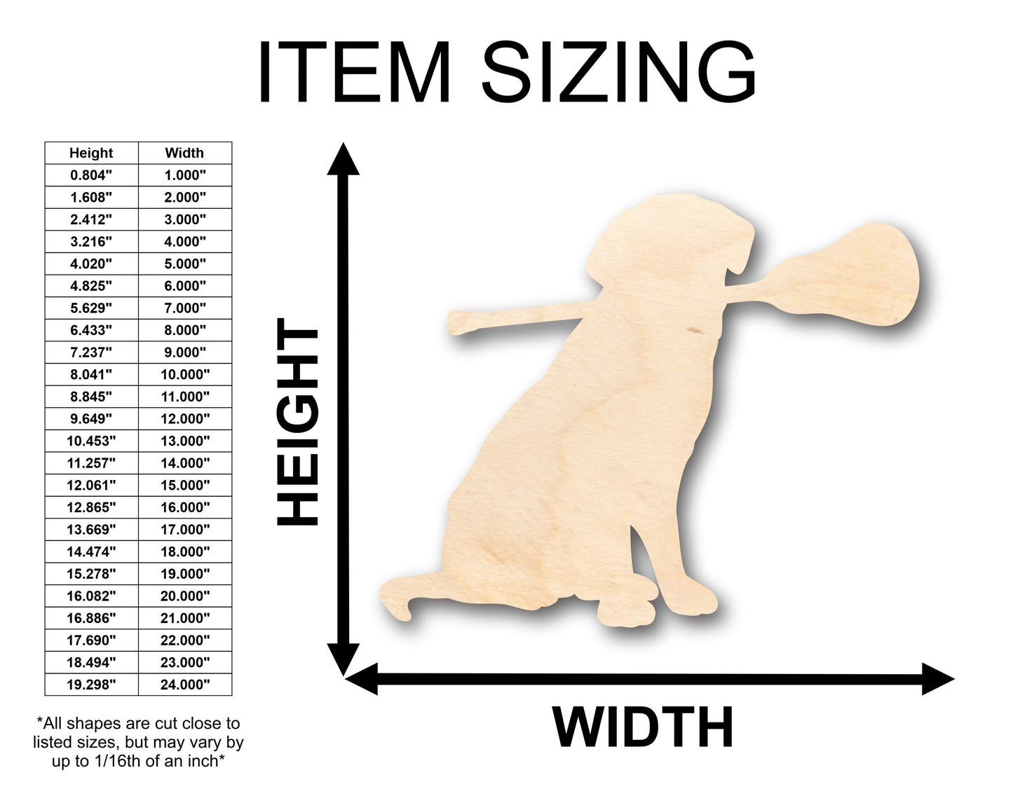 Unfinished Wood Lacrosse Dog Shape - Craft - up to 46" DIY