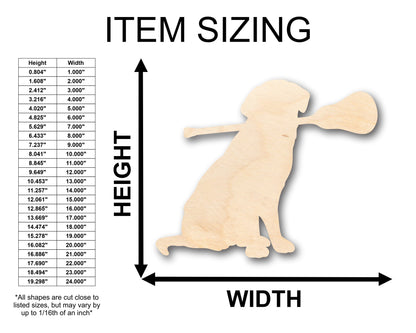 Unfinished Wood Lacrosse Dog Shape - Craft - up to 46" DIY
