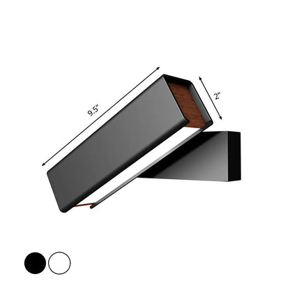 DecorBites™ Rotatable LED Sconce Lamp: Modern Aluminum Wall Mounted Lighting in Warm/White Light - Black/White-Wood Finish