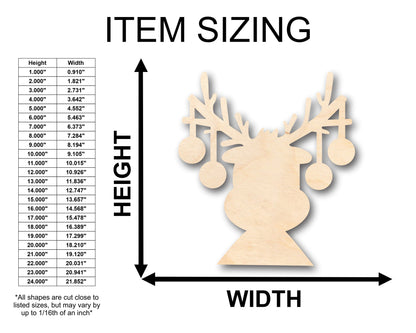 Unfinished Wood Reindeer Antler Ornaments Shape - Craft - up to 46" DIY