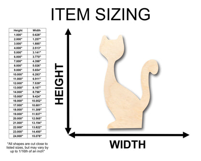 Unfinished Wood Tall Cat Shape - Craft - up to 46" DIY