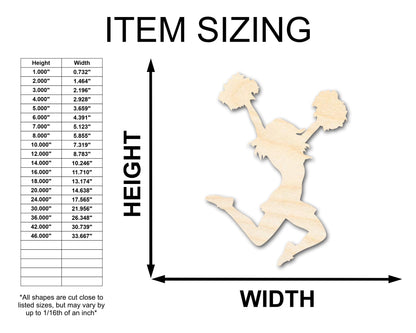 Unfinished Wood Cheerleader Silhouette | DIY Cheerleading Craft Cutout | up to 46" DIY