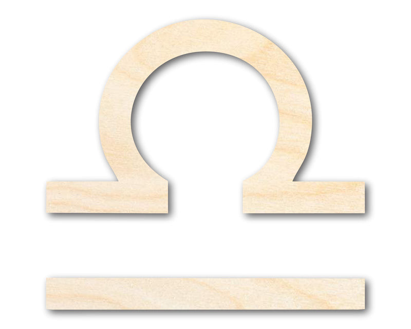 Unfinished Wood Libra Sign Shape - Zodiac Craft - up to 46"