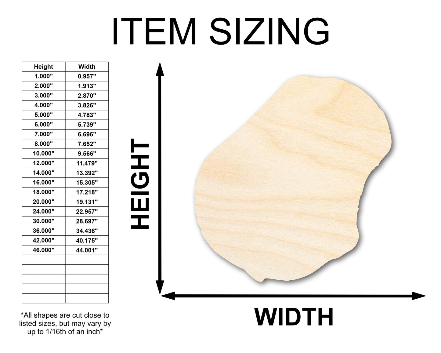 Unfinished Wood Nauru Shape - Oceania Craft - up to 46" DIY