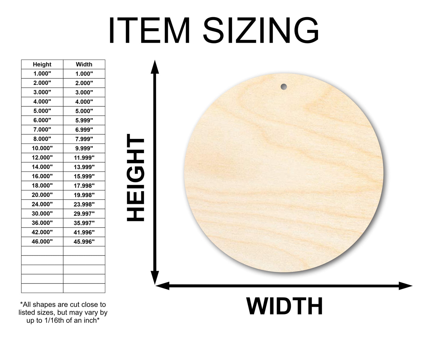 Unfinished Wood Circle Earring Blank Pair - DIY Jewelry Craft - Available in 1" to 3"