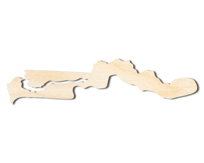 Unfinished Wood Gambia Country Shape - West African Craft - up to 46" DIY