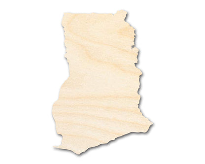 Unfinished Wood Ghana Country Shape - West African Craft - up to 46" DIY