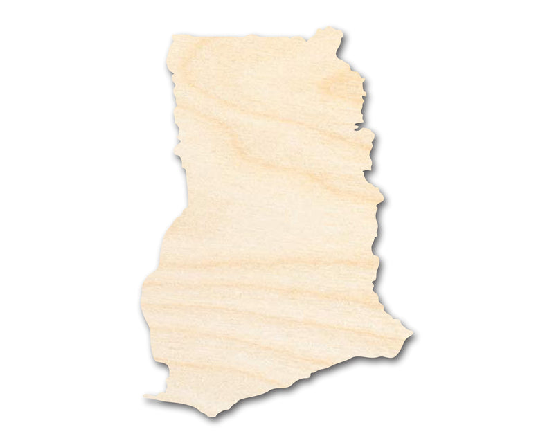 Unfinished Wood Ghana Country Shape - West African Craft - up to 46" DIY