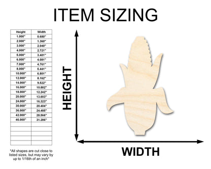 Unfinished Wood Corn on the Cob Shape | Craft Cutout | up to 46" DIY