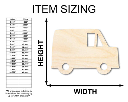 Unfinished Wood Mail Truck Shape | Craft Cutout | up to 46" DIY