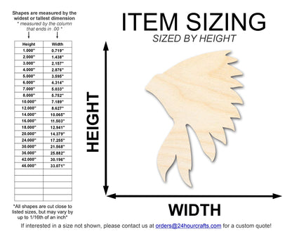Unfinished Wood War Bonnett Shape | DIY Native American Craft Cutout | up to 46" DIY